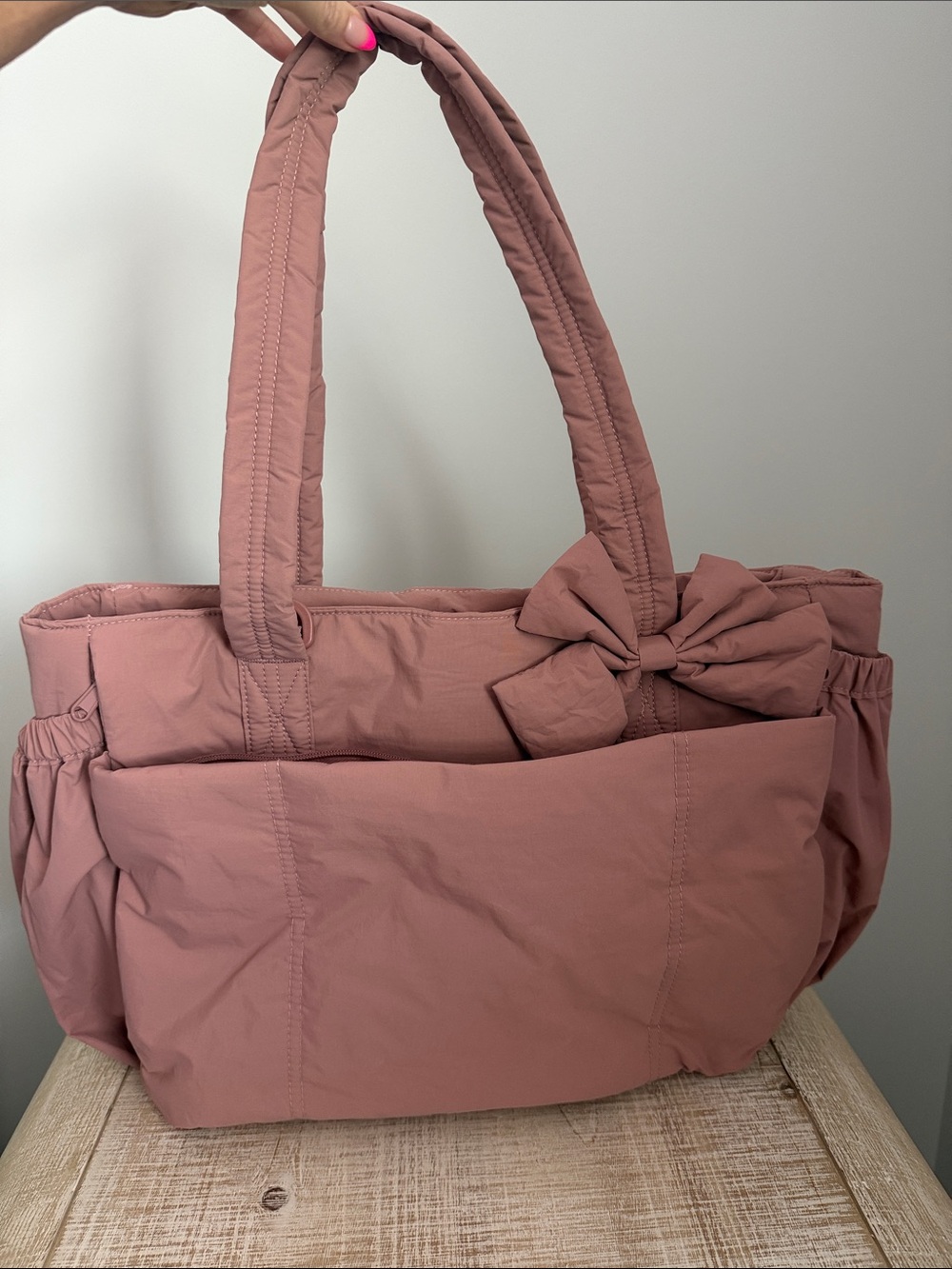 Women’s Bagsmart Shoulder Tote Bag with Bow Accent